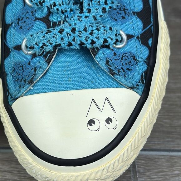 Converse CT All-Star x Dr Woo Little Girl Sz 13 Hi Top Blue Floral Sneakers - Picture 11 of 12